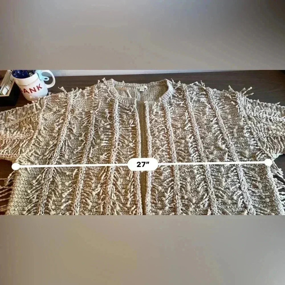 Cato Womens Tan Long Sleeve Open
Front Eyelash Casual Sweater Size 22/24 - Picture 12 of 14